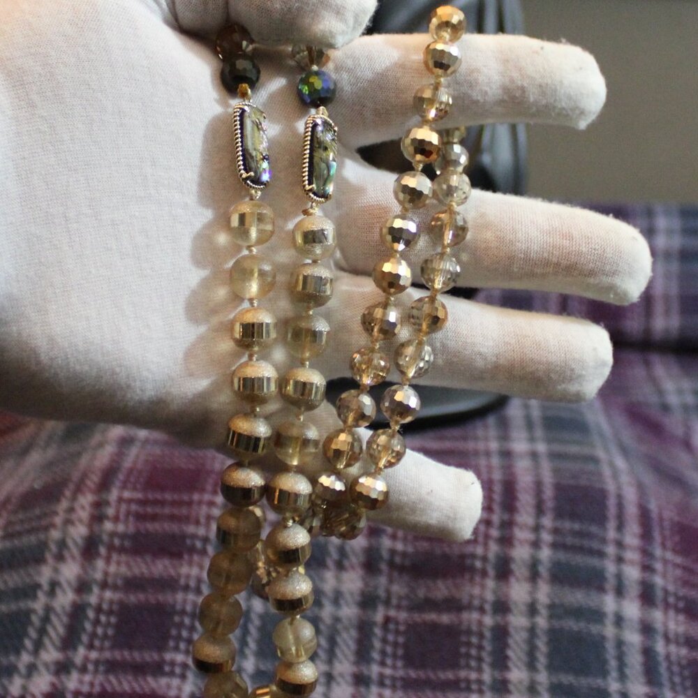 Faceted Glass Abalone Shell Continuous Strand Kno… - image 4